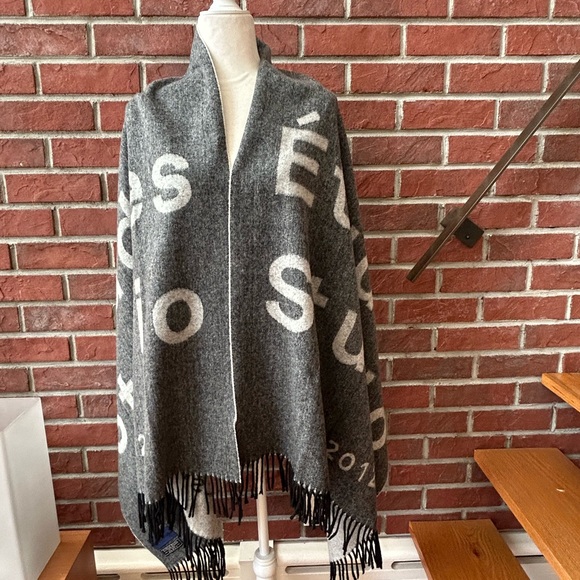 •Etudes Studio Wool Blanket Graphic Scarf 80”x30”NWOT Unisex Made in Italy - Picture 5 of 9